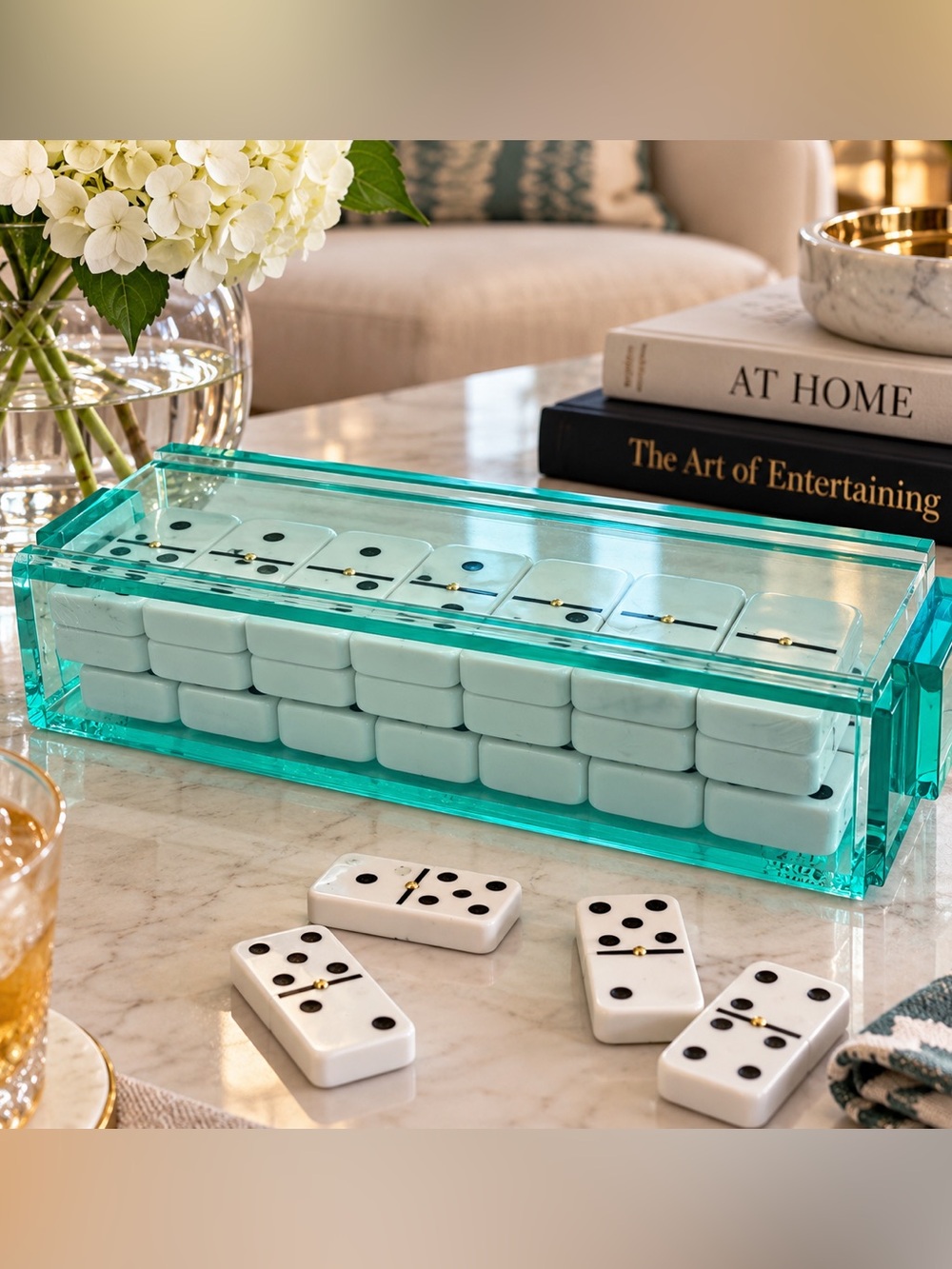 Luxe Dominoes El Tigre Acrylic Domino Set Anthropologie Turquoise
